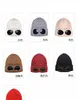 Goggle Beanie designerskie czapki dla mężczyzn żebrowana dzianina wełniana maska ​​wełniana dwa okulary soczewki czaszki czaszki wełniane wełniane rdzeń zimowy kapelusz narciarstwo solidny kolor casaul ciepło