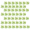 Flores decorativas 50 pcs simulados ramificações de bambu folhas artificiais de plástico verde decoração ao ar livre arbustos de coroa falsa