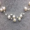 New Arriver Illusion Pearl Necklace Multiple Strand Bridesmaid Women Jewellery White Color Freshwater Pearl Choker Necklace2818