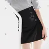 Skirts Neple Aankomst Japanse Mujer Faldas Zomer Slit denim rok Hoge taille knop slanke culottes solide mode Mini Jupes 230404