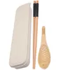 Ensembles de vaisselle 3 pièces ensemble de couverts de voyage en bois couverts d'extérieur ustensiles de cuisine argenterie baguettes