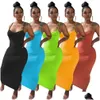 Basic & Casual Dresses New Designer Y Sleeveless Dresses Summer Women Spaghetti Straps Long Dress Skinny Solid Pencil Fashion Holidays Dhirn