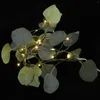 장식용 꽃 유칼립투스 잎 램프 웨딩 장식 녹지 끈 조명 LED 잎 플라스틱 덩굴 침실