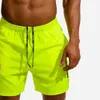 Mens Shorts floresan yeşil yaz fitness jogger erkekler spor antrenmanı hızlı kuru eğitim spor salonu atletik fit 230404