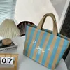 Fashions Totes Bag Letter Shopping Bags Canvas Designer Women Straw Knitting Handbags Summer Beach Shoulder Bags Large Casual Tote