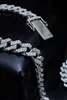 Män 925 Sterling Silver VVS1 Moissanite Diamond Cuban Link Chain Iced Out 12mm Custom Hip Hop Jewelry