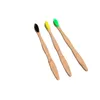 Disposable Toothbrush Natural Bamboo Handle Toothbrush Rainbow Colorful Soft Bristles Bamboo Toothbrush 10 Colors Cleaning Supplies