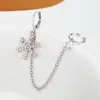 S3839 Modna biżuteria Rhinestone Snow Ear Clip dla kobiet Łańcuch Snowflake Change Ear Mankiet Pojedyncze kolczyki