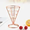 Flatware Sets 2 Pcs Cone Snack Holder Appetizer Serving Racks Fries Metal French Stand Stainless Steel Basket