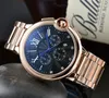 Carti Wrist Watches for Men 2023 Mens relógios seis agulhas Todos os mostradores funcionam o quartzo assistir de alta qualidade, marca de luxo, relógio de moda de aço de aço, tipo de correia de aço
