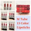 Nowa szminka lampowa dla dziewczyn M marka Najlepsza jakość matowe pomadki z 15 kolorami Rouge A Levres 3G Staina Lipsticks Wysokiej jakości kosmetyki dziewczyn z szybką wysyłką