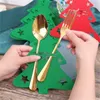 Świąteczne sztućce na nóż Fork okładki Snowflake Xmas Tree Pocket Bag worka noworoczna impreza stół obiadowe dekoracje GC2440