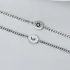 Звено-браслеты DAVINI, минималистичный браслет с подвесками «Солнце и Луна», винтажная серебряная цепочка для женщин, модные ювелирные изделия, подарок MG371