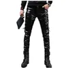 Hele Nieuwe Winter Heren Skinny Biker Leren Broek Mode Kunstleer Motorbroek Voor Mannelijke Stage Club Wear Q2634330d