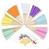 Other Office School Supplies Wholesale Diy Folding Fan Solid Color Single Sided Paper Childrens Painting Gift Wedding Party Favors Dhk08