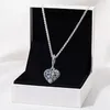 2020 Noël Étincelant Bleu Lune et Étoiles Coeur Collier 925 Bijoux en Argent Sterling chaîne Pendentif Colliers Pour Femmes Hommes Q012264z