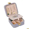 Smycken lådor reser smycken läder pu läder förvaring fodral bärbara smycken lådor idealisk gåva till flickvän och hustru med spegel drop dh2vp