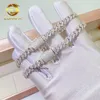 Hip Hop Schmuck neue dünne 6 mm Vvs Diamant Moissanite 925 Sterling Silber kubanische Gliederkette