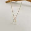 Chains TARCLIY Geometric Creative Transparent Resin Lock Pendant Necklace Simple Metal Clavicle Chain Women Fashion Neck Jewelry