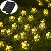 LED -strängar Solar Garden Light LED Flower Lighting Fairy String Lights Outdoor Christmas Chain Lamp Blossom Festoon Party Home Decoration P230414