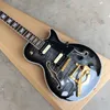 Little Rock Double F-Hole Custom Jazz Electric Guitar Gold Accessoire Zebra Pick-up Rose Wood Feebord 258