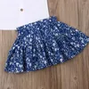 Roupas Conjuntos de Roupas 6m-3t Summer Criança de roupas de bebê sem mangas botão com camiseta floral mini-saia