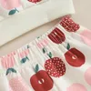 Conjuntos de roupas Focusnorm 0-3Y Outono Bebê Meninas Clothse Fruit Print Ruffles Manga Longa Moletons Calças 2 Pcs