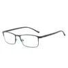 Sonnenbrille Herren Vollmetallrahmen Brille Blaulicht mit quadratischer Leselinse Herrenbrille Grad 1.0 bis 4.0Sonnenbrille