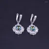 Necklace Earrings Set Many Colors Zircons & Crystal Silver Color Costume For Women Ring With Pendant Bridal Jewelry
