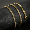 Chains AZIZ BEKKAOUI Standard Chain 316L Stainless Steel Link In Black Gold Color Twist Necklace For Men Thin Jewelry 3-7mm