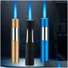 Lighters 2022 New Torch Luminous Lighter Jet Windproof Cigarette Cigar Gas Pen Spray Gun Butane Refill Metal Gadgets Gift Drop Deliver Dhvba