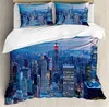 Bettwäsche-Sets York Set Tröster Bettbezug Kissenbezüge NYC That Never Sleeps Reflexionen über Manhat Doppelbett