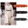 Belts Western Oval Alloy Buckle Wide 3cm 7 Colours Leather Women Cummerbund Fashion Pin Belt With Dress Down Coat