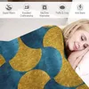 Blankets Dubai Nights Gold And Teal Pattern Throw Blanket Fashion Sofa For Thin Stuffed