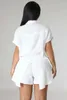 Dames Tracksuits Designer 2023 Zomer Casual sweatsuits Solid Color Split Split shorts Shorts Twee -delige Set Women Clothing