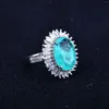 Brincos de colar Definir colorido de prata de luxo Casamento oval oval paraiba colares de pingentes de turmalina