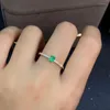Cluster Rings Valentine's Day Present Natural And Real Emerald Ring 925 Sterling Silver For Men Or Women