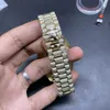 Popularny zestaw zębów męski Diamond Watch Rozmiar 43 mm złota diamentowa twarz złota ze zegarek ze stali nierdzewnej zegarek automatyczny mechaniczny nadgarstek 241M