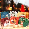 Juldekorationer presentförpackningar GABLE BOX FÖR CANDY XMAS COOKIE MED HANDLAR BAKERY GENTER Papper Behandla Holiday Wrap School Classroom P AM0XD