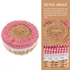 Set di stoviglie Cesto rotondo Portaoggetti in rattan Porta snack in tessuto Frutta Aglio Pane Cesti per la casa