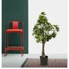 Decorative Flowers Simulation Panda Banyan Leaf Tree Bonsai Artificial Green Plants Fake Potted For Balcony Library Office Restaurant