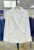 Costumes pour femmes blanc vison velours manteau tempérament 2023 automne hiver Blazer femmes haut de gamme navettage mode haut costume col veste OL T1022