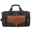 Duffel Bags Fashion Men Large Capacity Canvas Multifunction Leather Carry On Luggage Bag Tote Utility Travel Weekender