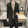Heren Trench Coats Fashion Men Wol Blends Mens Casual Business Coat Leisure Overcoat Male Punk Style Dust Jackets 230404