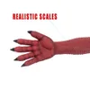 CATSUT -kostymer cosplayhandskar Demon Crossdress Red Devil Halloween Tools Party Silicone Ett par