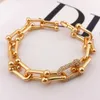 Pendants Luxury Jewelry Designer Tiffanyitys Chain Bangle Ushaped Interlocking Horseshoe Bracelet with Exquisite Craftsmanship Light Vacuum e Bs8k