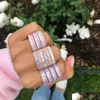 Anelli per coppia 2 Pricess Carino bianco rosa zirconi cubici CZ fascia di fidanzamento color oro rosa Stack Ring Drop Delivery Ebreo Dhgarden Dhohv