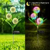 Éclairage de nouveauté LED LIMES SOLAIRES SORTEUR JARDINE DÉCORATIF DÉCORATIVE Fleur artificielle 3 Heads Dandelion Lampe solaire Éclairage extérieur Cour de mariage P230403