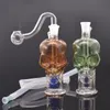 Petit Mini Bongs En Verre Pipe À Eau Narguilé Blunt Bubbler Pipes À Eau Sèches À La Main Pipe À Herbes Dab Paille Cendrier Avec Tuyau De Brûleur À Huile En Verre Mâle 10 Ensembles