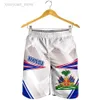 Mäns shorts tessffel country emblem flagga karibiska havet haiti ö retro män/kvinnor 3dprint sommar streetwear beach casual short byxor a1m230403